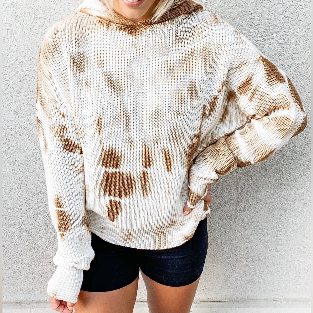 Mocha Tie Dye Hoodie - Size Small